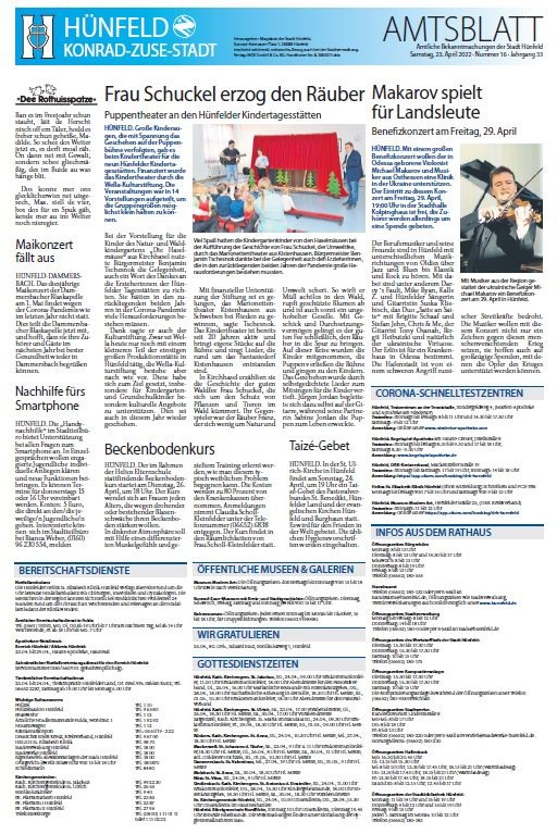 Amtsblatt vom 23. April 2022